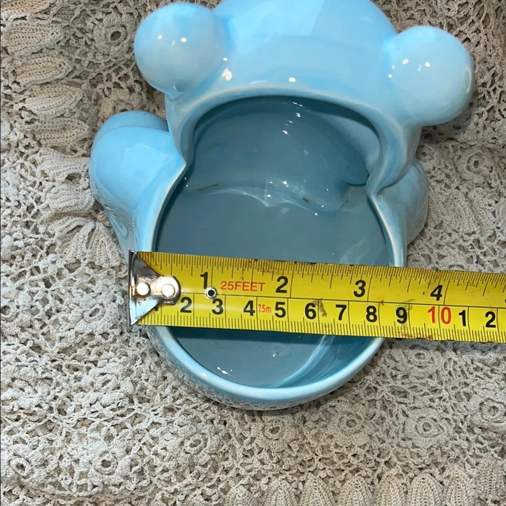 Vintage Blue Inarco Ceramic Bear Planter‎ Nursery Figurine